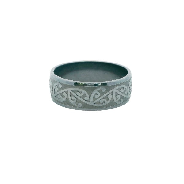 Kowhaiwhai design men's ring in tantalum