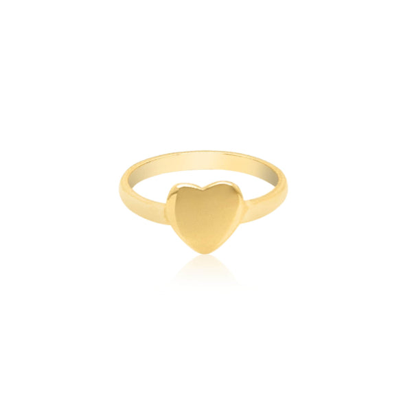 Heart signet ring in 9ct yellow gold