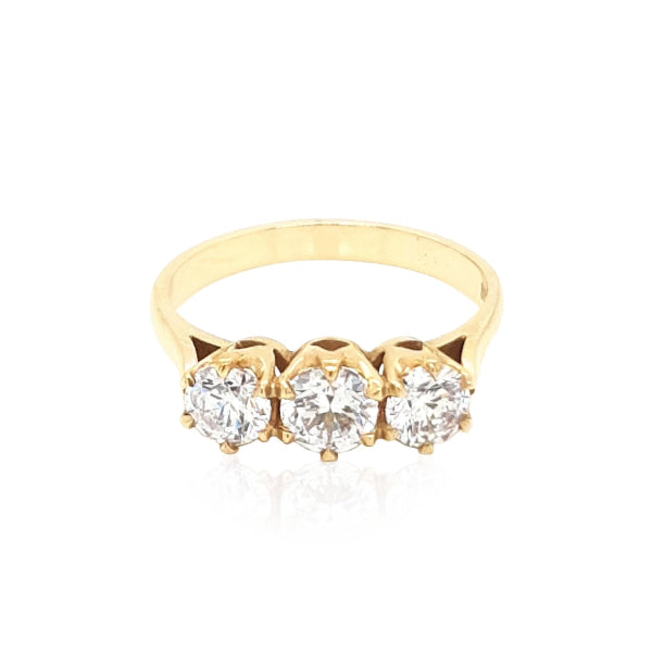 Promise me 3 stone cz ring in 9ct yellow gold