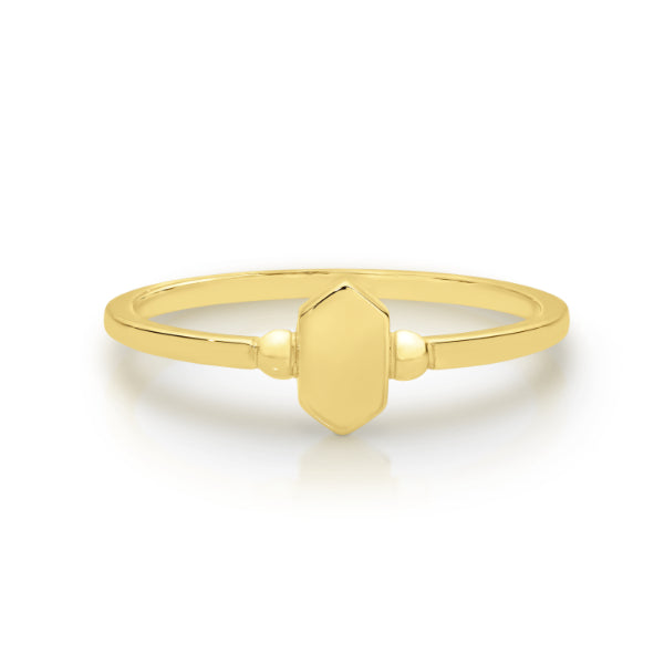 Shield signet ring in 9ct yellow gold