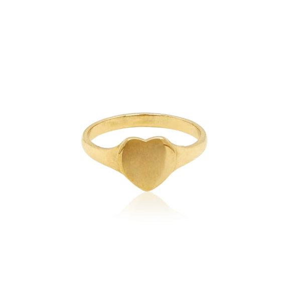 Heart signet ring 9ct yellow gold