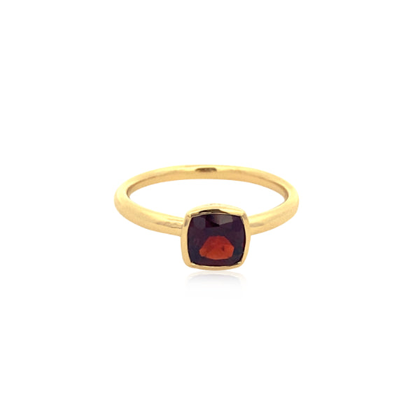 Garnet dress ring in 9ct yellow gold
