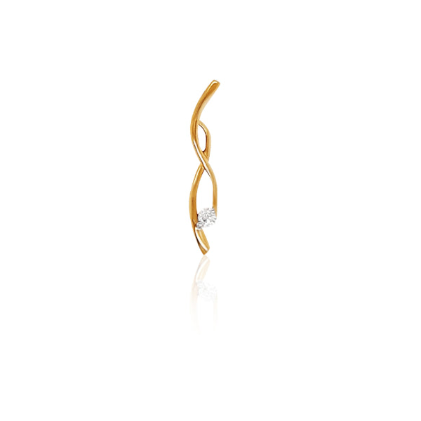 Diamond crossover pendant in 9ct yellow gold