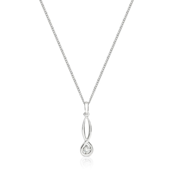 Diamond drop pendant in 9ct white gold