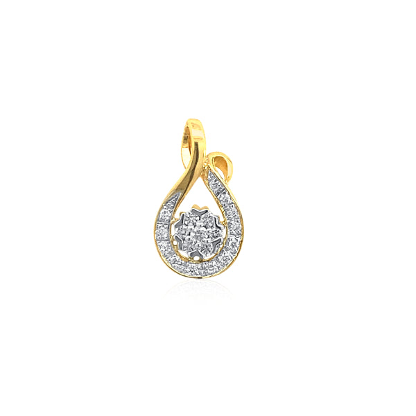 Diamond cluster pendant in 9ct yellow gold and white gold