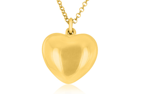 Puff heart pendant in 9ct yellow gold