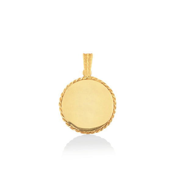 Disc pendant in 9ct yellow gold