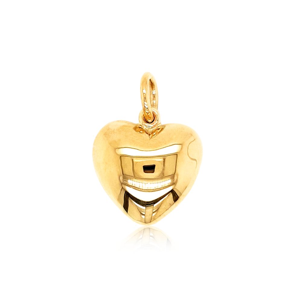 Puff heart pendant in 9ct yellow gold - 20mm