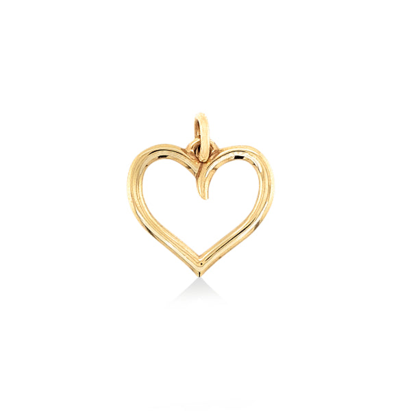 Open heart pendant in 9ct yellow gold