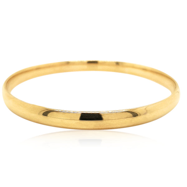 Plain comfort golf bangle in 9ct yellow gold - 6.5mm wide