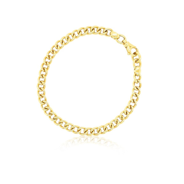 Solid curb bracelet with parrot clasp in 9ct yellow gold - 19cm