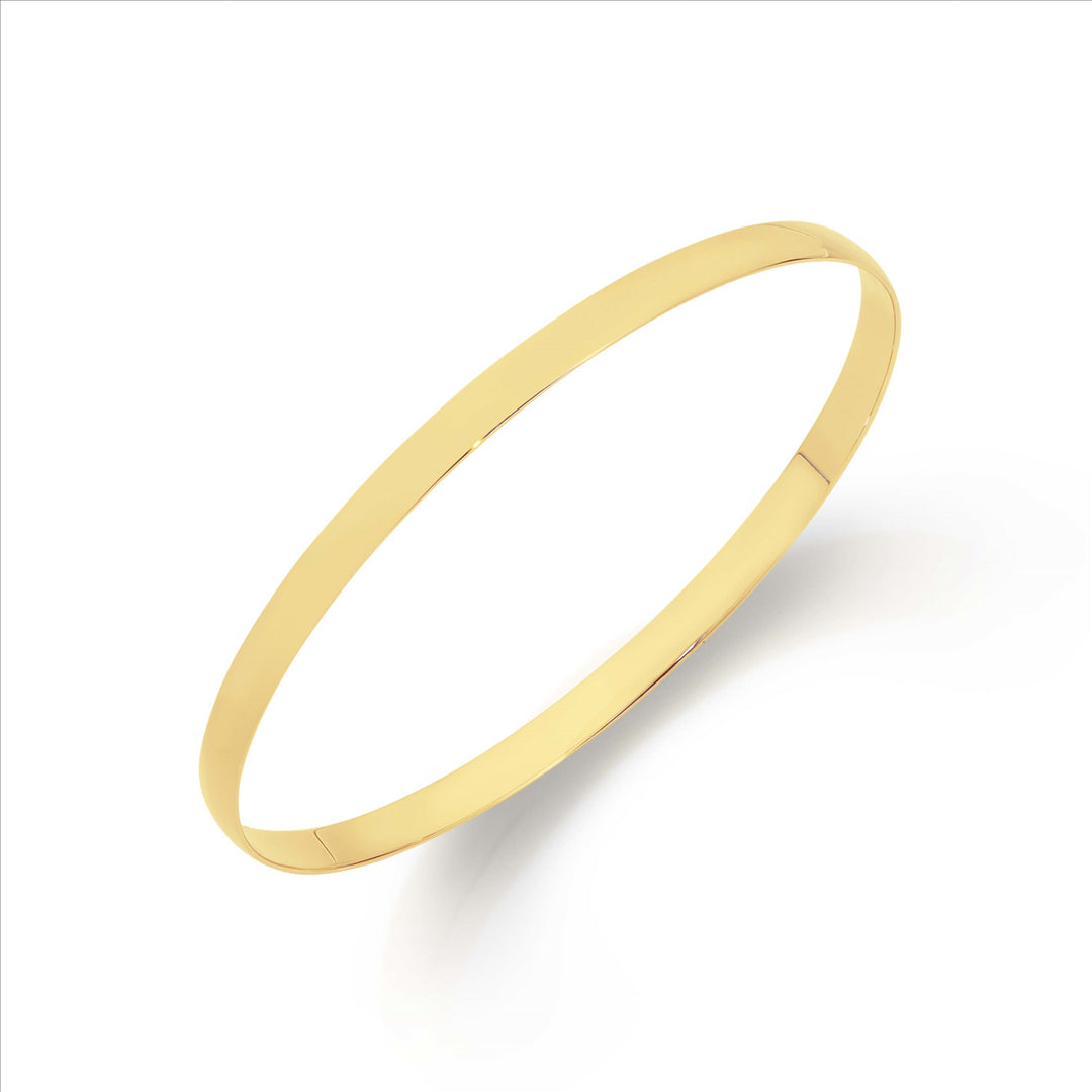 Solid golf bangle in 9ct yellow gold - 4.5mm wide