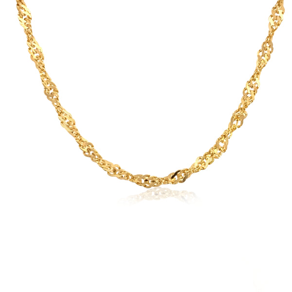 24cm Singapore twist anklet in 9ct gold