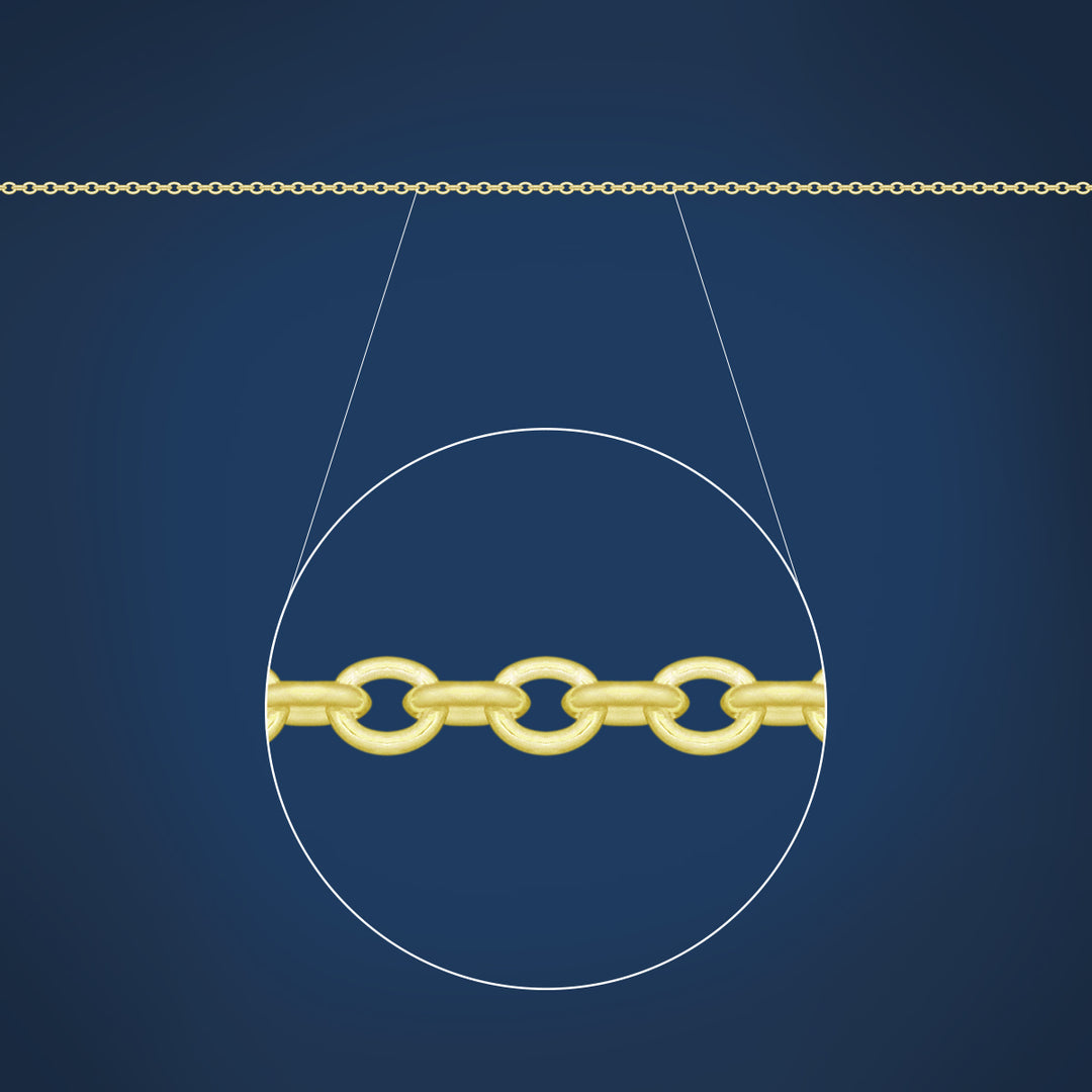 Cable chain anklet in 9ct yellow gold - 25cm
