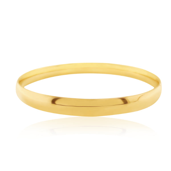 Oval golf bangle in 9ct yellow gold - 6.9mm wide