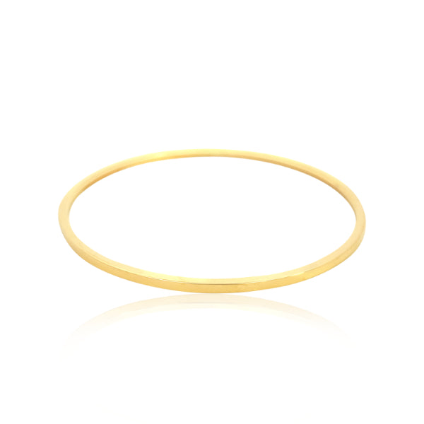 Square edged bangle in 9ct yellow gold - 2mm wide