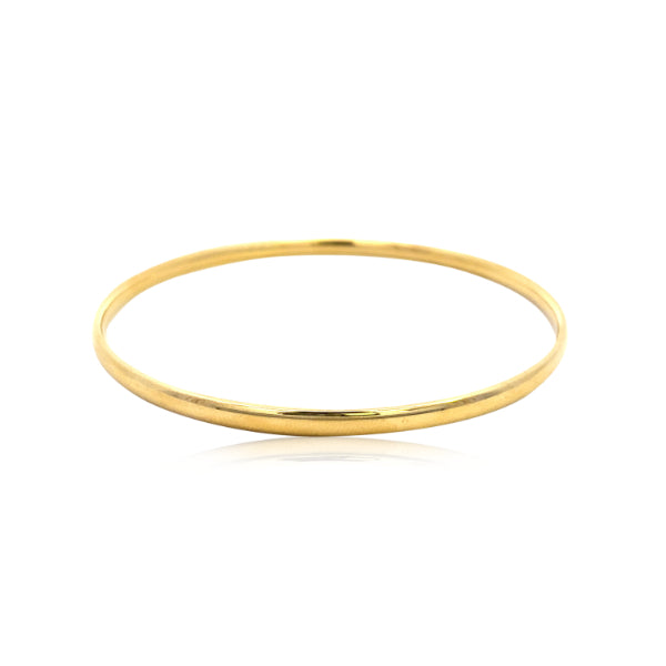 Half round golf bangle in 9ct yellow gold - 3.5mm wide