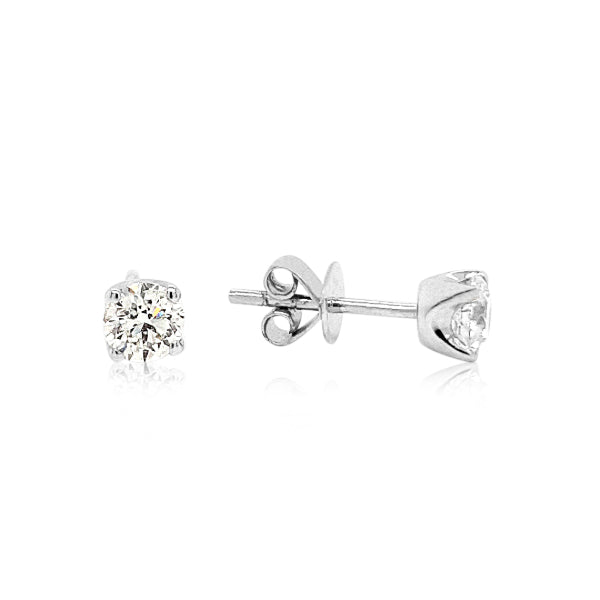 Diamond stud earrings in 18ct white gold - .80ct