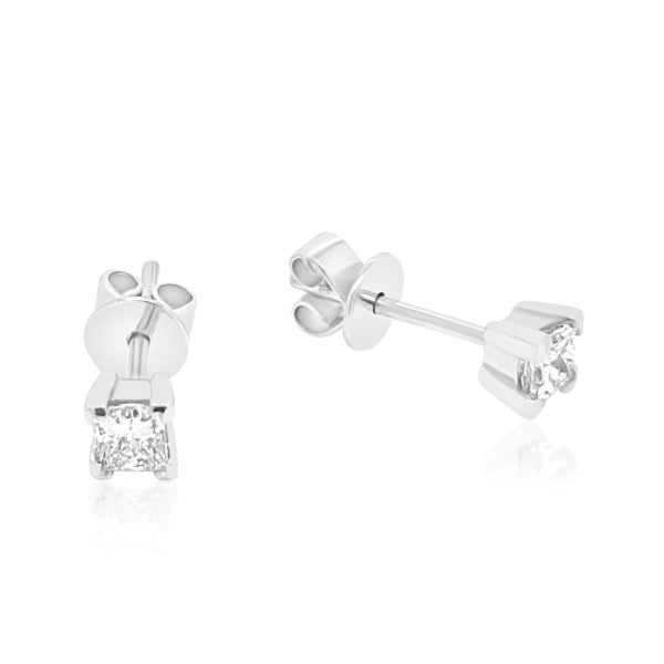 Diamond stud earrings in 18ct white gold - 0.40ct