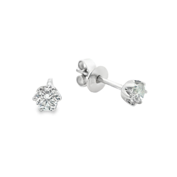 Diamond stud earrings in 18ct white gold