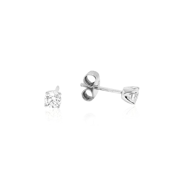 Diamond stud earrings in 9ct white gold - 0.50ct