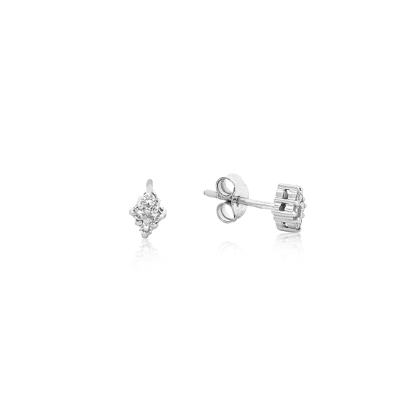 Diamond kite shaped stud earrings in 9ct white gold