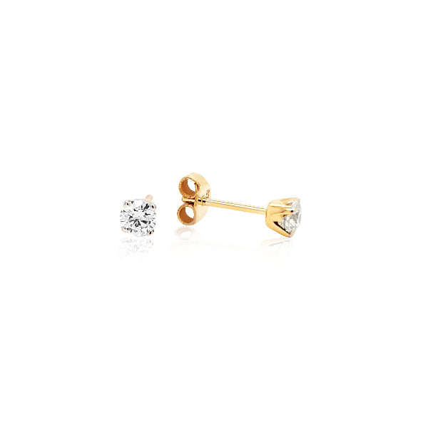 Diamond stud earrings in 9ct yellow gold - 0.50ct