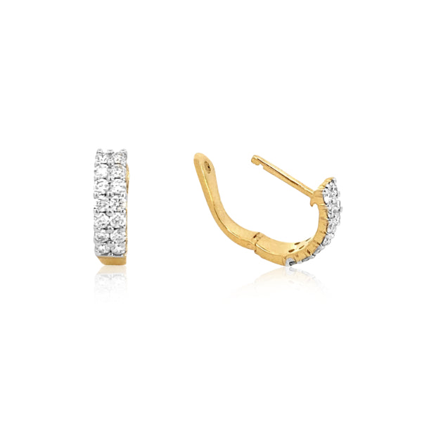 Diamond huggie earrings in 9ct yellow gold - 0.50ct