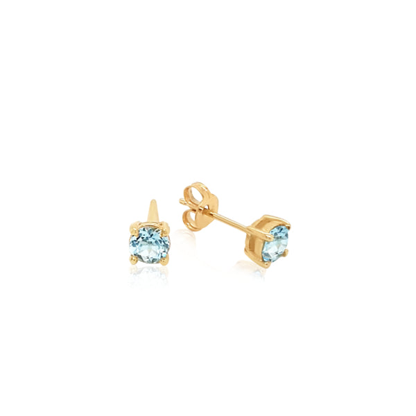 Aquamarine stud earrings - 4.5mm