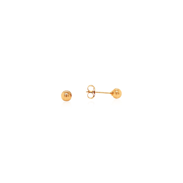 Ball stud earrings in 9ct rose gold - 4mm
