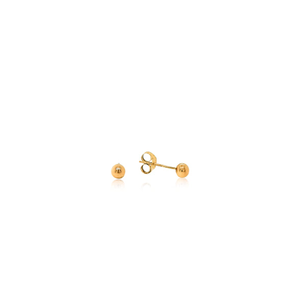 Ball stud earrings in 9ct rose gold - 3mm