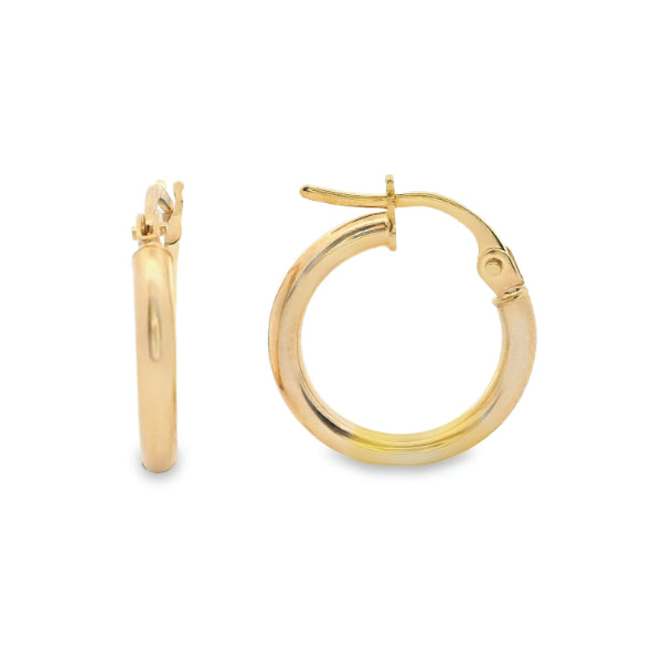 Tube hoop earrings in 9ct yellow gold - 10mm