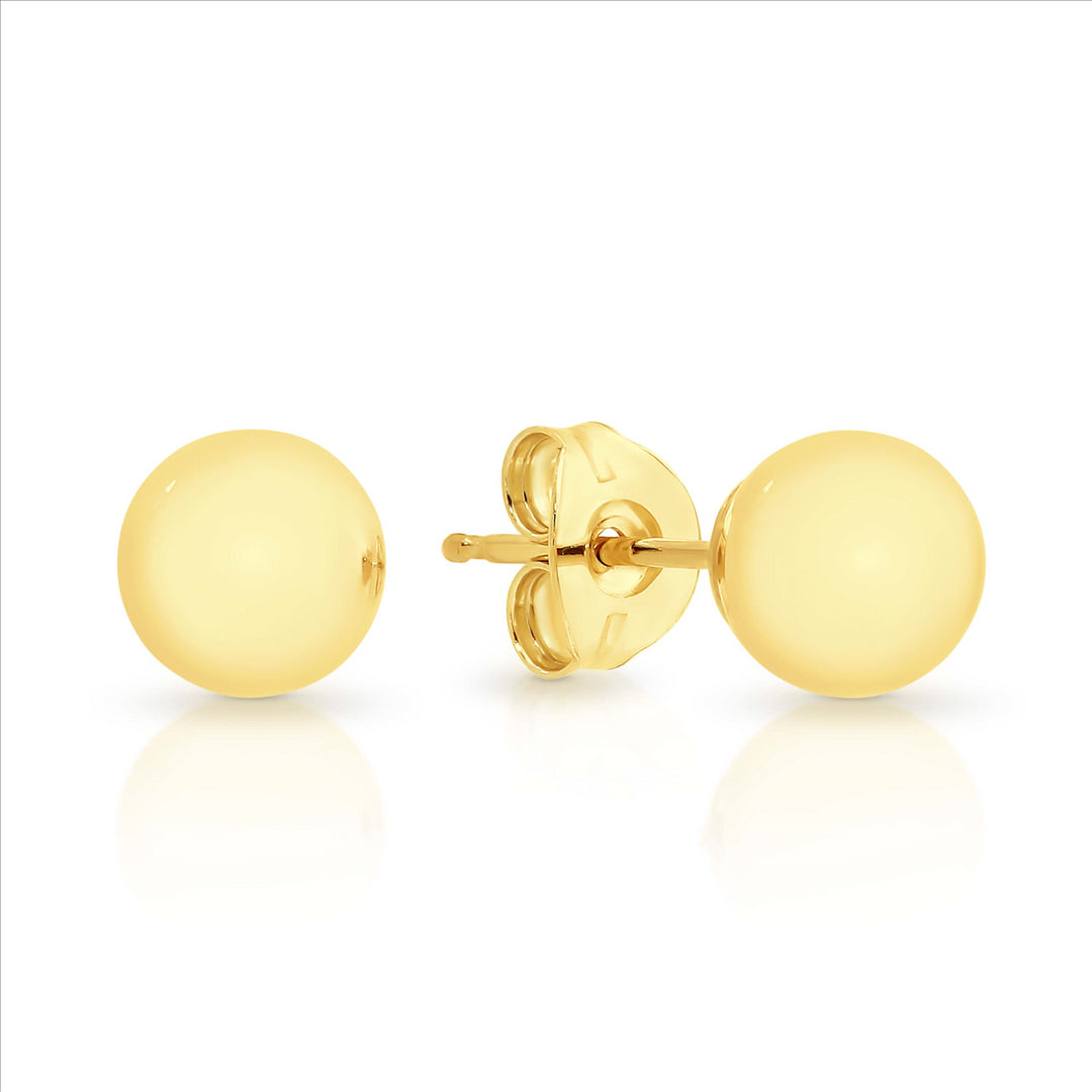 Ball stud earrings in 9ct gold - 6mm