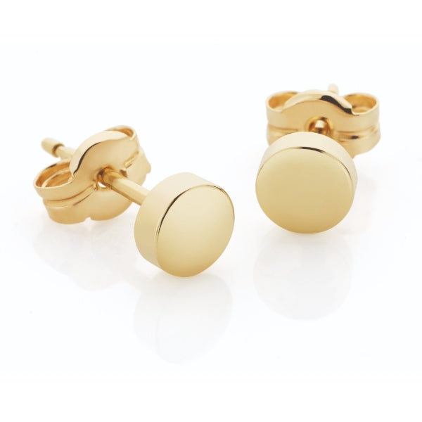 Circle stud earrings in 9ct yellow gold - 4mm