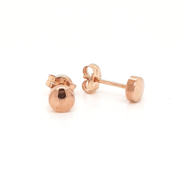 Circle stud earrings in 9ct rtose gold - 4mm