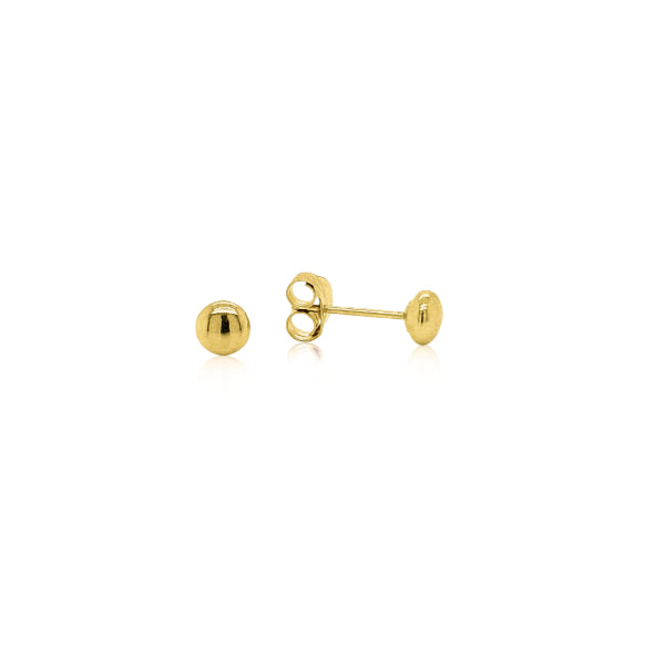 Flat stud earrings in 9ct yellow gold - 4mm