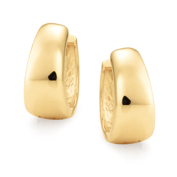 Tapered huggie earrings in 9ct gold