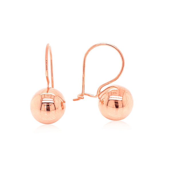 Euroball earrings in 9ct rose gold - 9.5mm