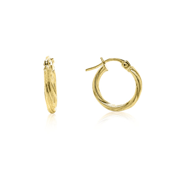 Twist hoop earrings in 9ct yellow gold - 10mm