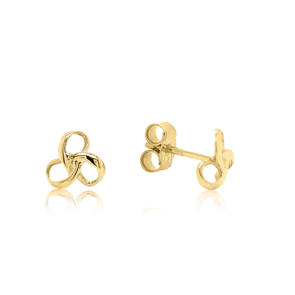 Knot stud earrings in 9ct yellow gold - open