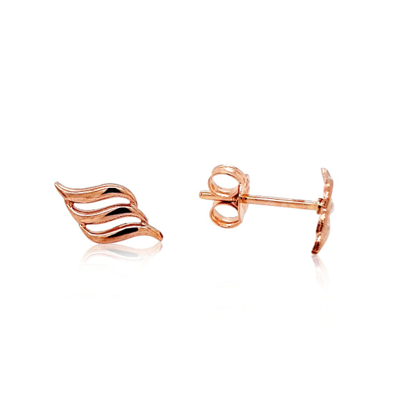 Triple swirl stud earrings in 9ct rose gold