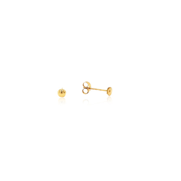 Flat stud earrings in 9ct yellow gold - 3mm
