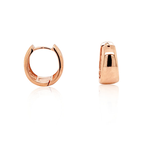 Tapered huggie earrings in 9ct rose gold - 11.5mm