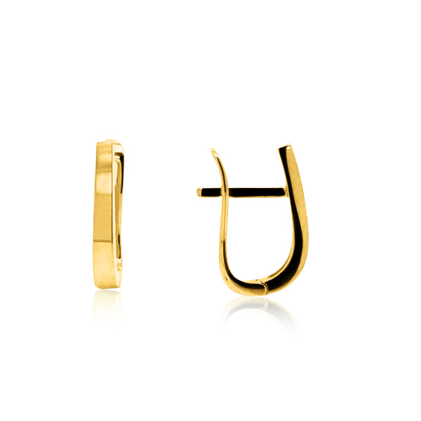 Tapered u shaped huggie earrings in 9ct yellow gold