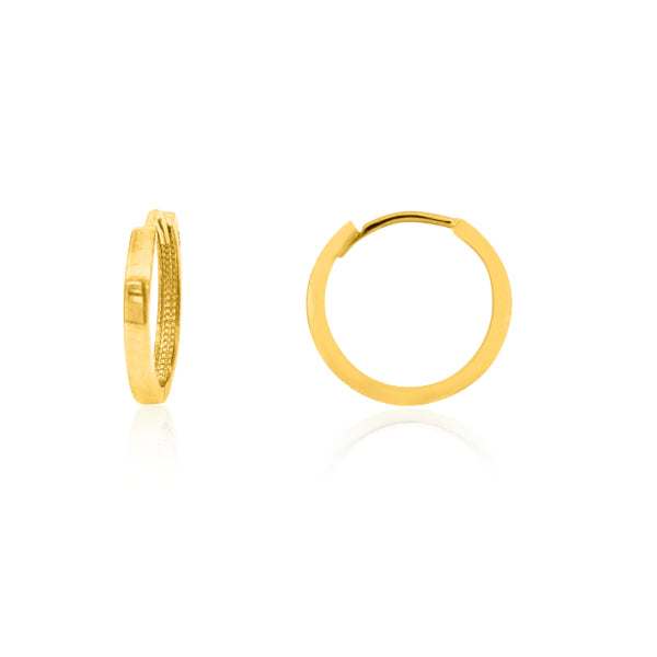 Plain huggie earrings in 9ct yellow gold - 10.5mm