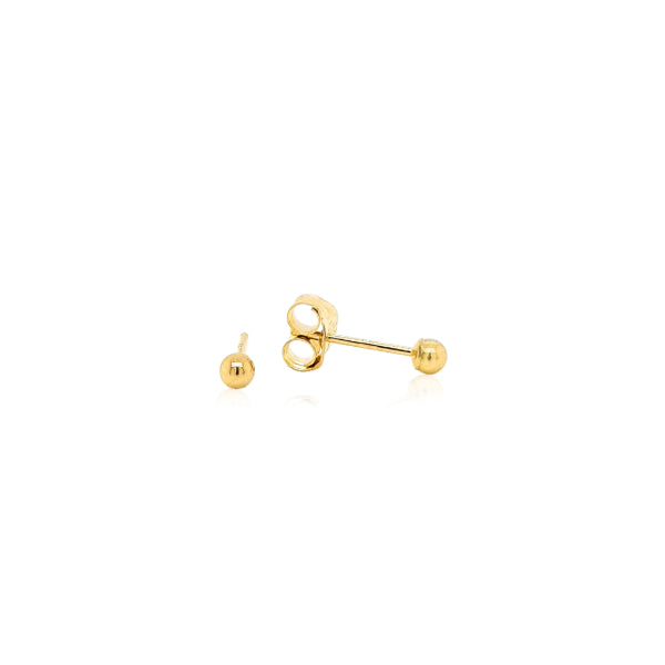 Ball stud earrings in 9ct yellow gold- 2.5mm