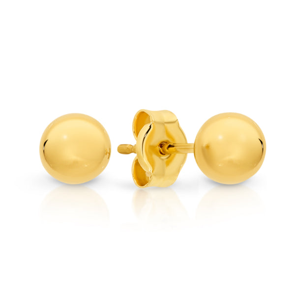 Ball stud earrings in 9ct yellow gold - 5mm