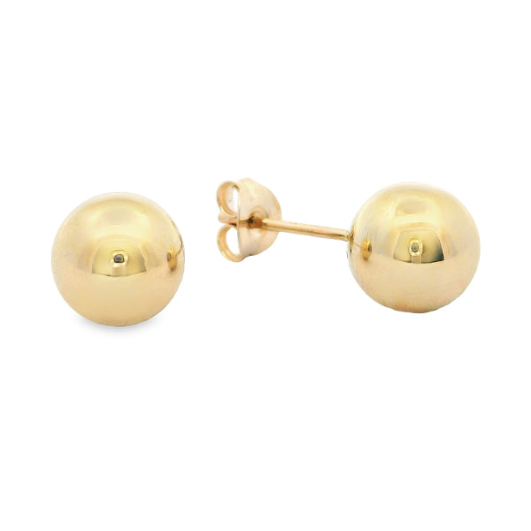 Ball stud earrings in 9ct yellow gold - 8mm