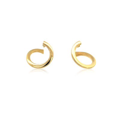 Spiral hoop earrings with lever clasps in 9ct yellow gold