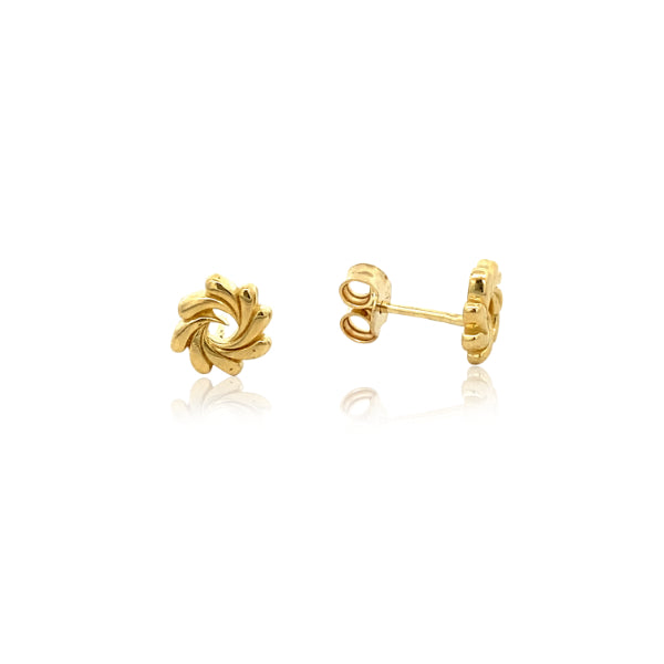 Swirl stud earrings in 9ct yellow gold